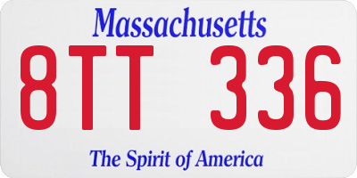 MA license plate 8TT336