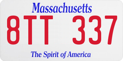 MA license plate 8TT337