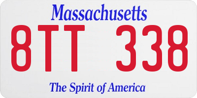 MA license plate 8TT338