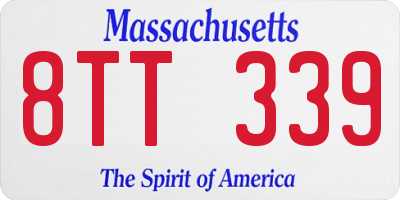 MA license plate 8TT339