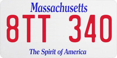 MA license plate 8TT340