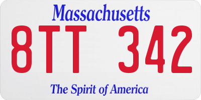 MA license plate 8TT342