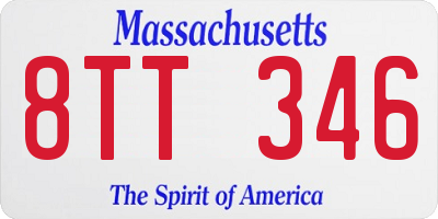 MA license plate 8TT346