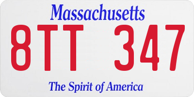 MA license plate 8TT347