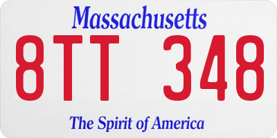 MA license plate 8TT348