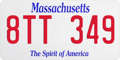 MA license plate 8TT349