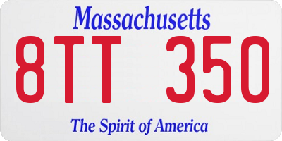 MA license plate 8TT350