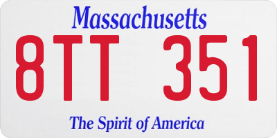 MA license plate 8TT351