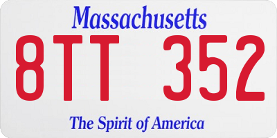 MA license plate 8TT352