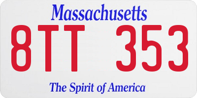 MA license plate 8TT353