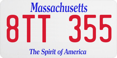 MA license plate 8TT355