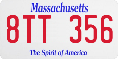 MA license plate 8TT356