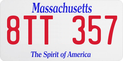 MA license plate 8TT357