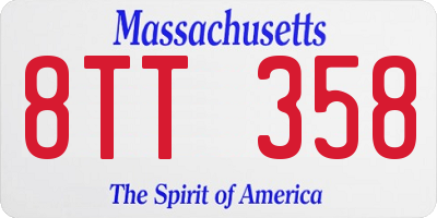 MA license plate 8TT358