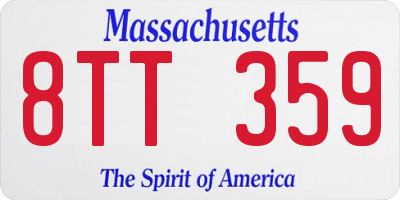 MA license plate 8TT359
