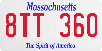 MA license plate 8TT360