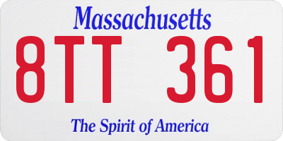 MA license plate 8TT361