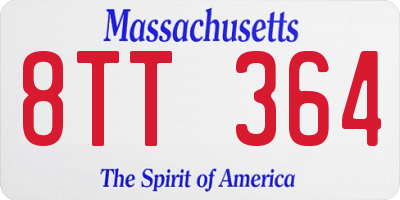MA license plate 8TT364