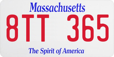 MA license plate 8TT365