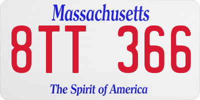 MA license plate 8TT366