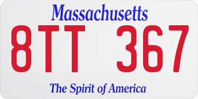MA license plate 8TT367