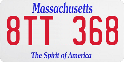 MA license plate 8TT368