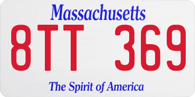 MA license plate 8TT369