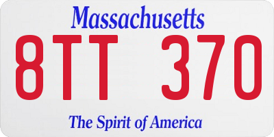 MA license plate 8TT370