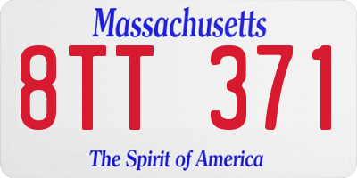 MA license plate 8TT371