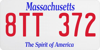 MA license plate 8TT372