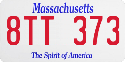 MA license plate 8TT373