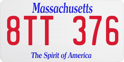 MA license plate 8TT376