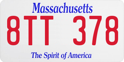 MA license plate 8TT378