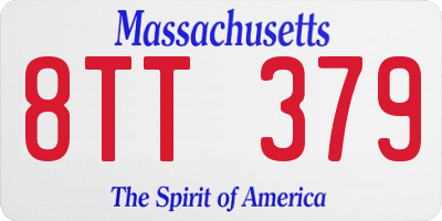 MA license plate 8TT379