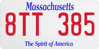 MA license plate 8TT385