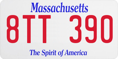 MA license plate 8TT390