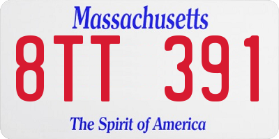 MA license plate 8TT391