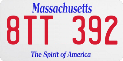 MA license plate 8TT392