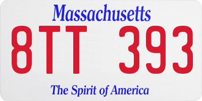 MA license plate 8TT393