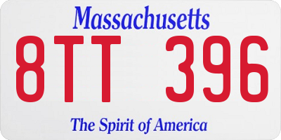 MA license plate 8TT396
