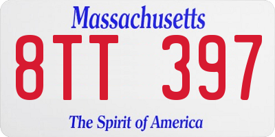 MA license plate 8TT397