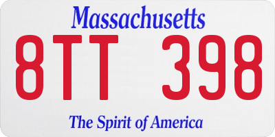 MA license plate 8TT398