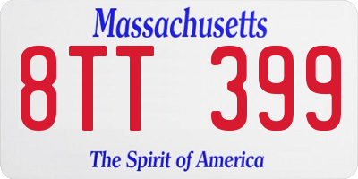 MA license plate 8TT399
