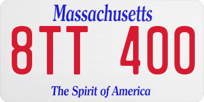 MA license plate 8TT400
