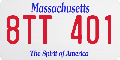 MA license plate 8TT401