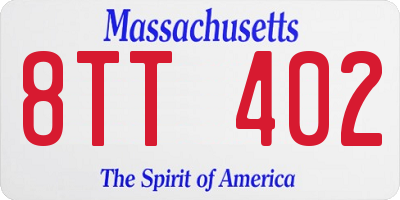 MA license plate 8TT402
