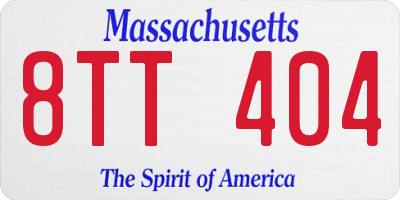 MA license plate 8TT404