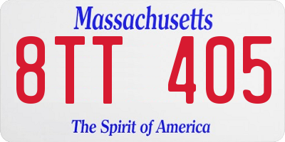 MA license plate 8TT405