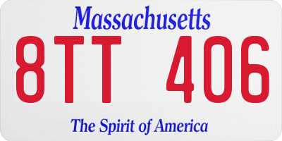 MA license plate 8TT406