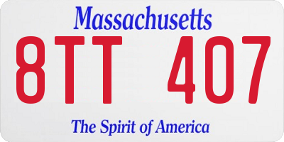 MA license plate 8TT407